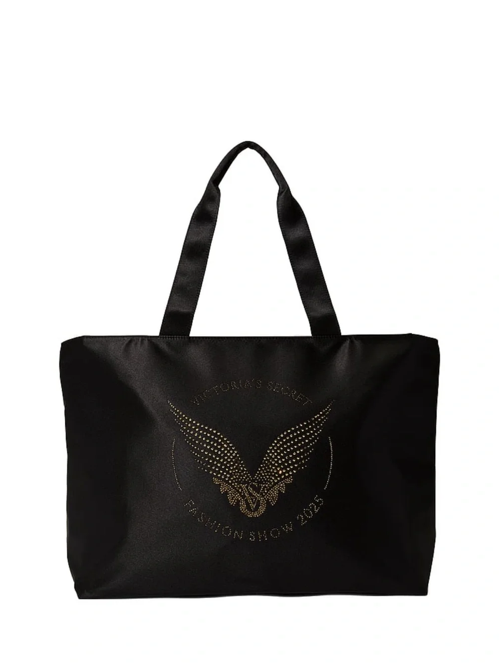 Victoria's Secret Black Tote with Gold Wing Stud Design